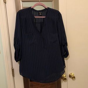 Torrid sheer Navy top.